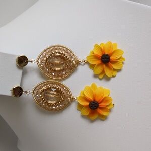 Mexican Handmade Earrings Sunflower